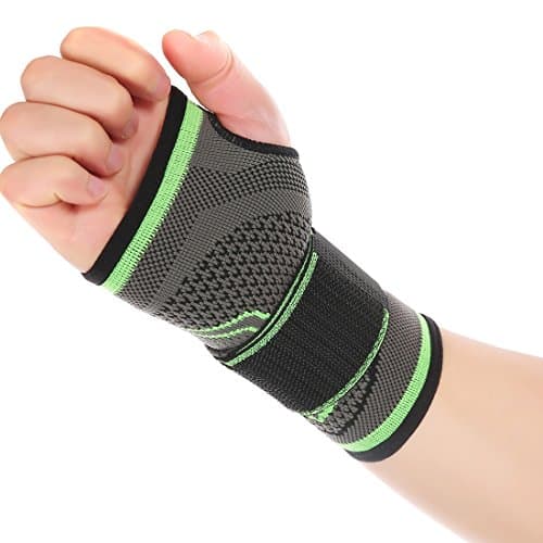 1 Pair 3D Weaving Nylon High Elastic Adjustable Wrist And Palm Brace Bandage Fitness Yoga Wrist Support Compression Can Relieve Wrist Pain,Sprains,And Recovery (M)