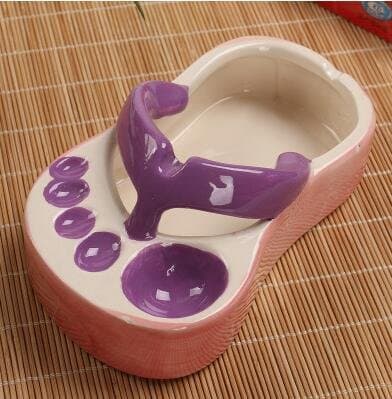 Personality trend creative ceramic ashtray (purple)