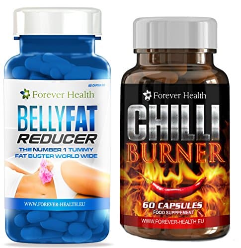 BELLY FAT REDUCER + CHILLI BURNER - Ultimate Fat Burning Combo ! Specially Formulated For To Target That Hard To Shift STOMACH & BODY FAT ! These Products Contain and CAPSICUM or CHILLI PEPPERS - Research Has Shown When Combined With Other Weight Loss Products Like GREEN TEA and GUARANA EXTRACT it Burns Through FAT Like WILDFIRE ! - Lose Up 5 Kilos In 12 Weeks ! - AMAZING Fat Burner - FREE UK DELIVERY + FREE Diet Plan - Slimming Pills Users Lose Weight and Slim Fast ! 120 Tablets