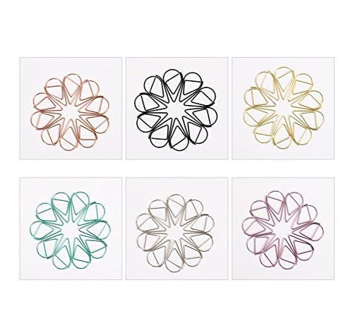 Zedtom 60 pcs Creative Drop Shape Coloured Paper Clips File Clips Office Stationery (Random Color)