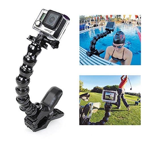 ACXOPT Jaws Flex Clamp Mount Adjustable Neck For GoPro Hero 4 3+ 3 Sjcam Sj4000 Xiaomi yi Action Camera