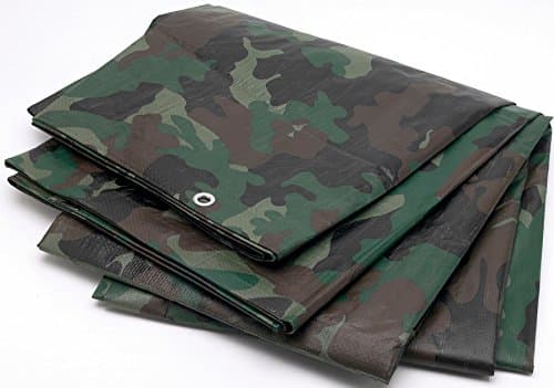 Performance Tool W6005 Reinforced Water Resistant Multi Purpose Green & Brown Tarp, 8' x 10', Camouflage