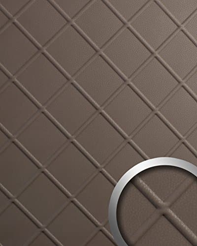 Decor Panel Leather Look WallFace 19544 Cord Dove Tale Embossed Design Panelling Nappa Leather Look matt self-Adhesive Brown 2.6 m2