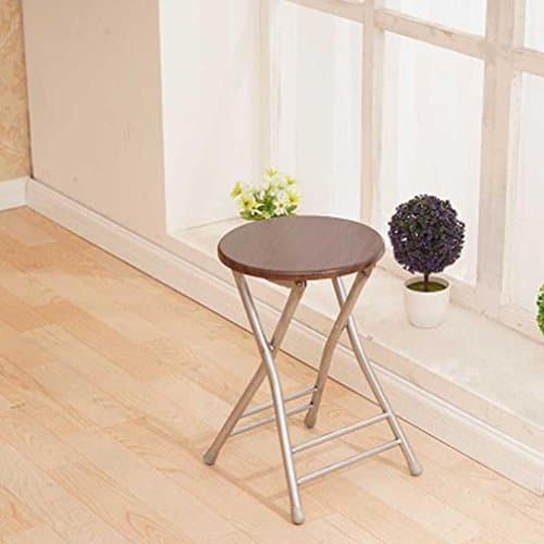 Heruai Interior Office Table Chair Folding Stool Solid Wood Desk Chairs Portable Fishing Stool Outdoor Wooden Bench Metal Stand Round Step Stools Folding Chairs , f