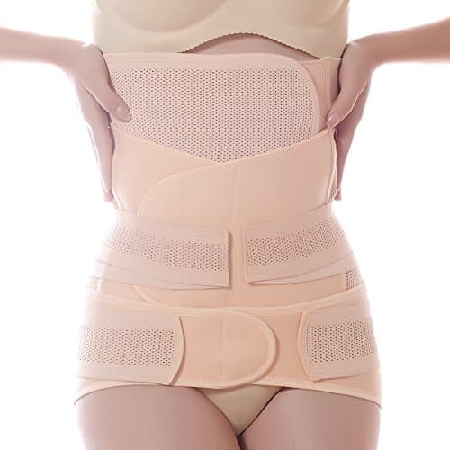 Continu® Breathable 3 in 1 Adjustable Body Slimming Binder Comfortable Elastic Postnatal Recovery Pelvis Belly Belt Waist Belt Body Loss Weight Support Girdle Belt for Women and Maternity-size XL
