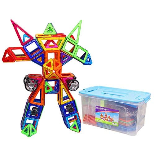 MAGMAGIC 108PCS Construction Building Toy Set Intelligence Mega Block Magnetic Smart DIY Toys Kit, With Case