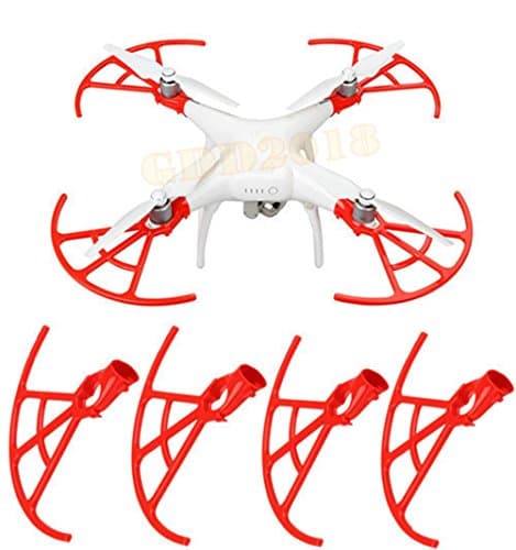 GDD2018 On/off Prop Guards Propeller Protector Bumpers for DJI Phantom 4 Quick Release (Red )