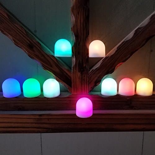 LED Colorful Eggshell Tea Nightlights Battery Powered Mini Night Lamp for Kid's Bedroom Living Room Wedding Birthday Party Decoration 12 pcs