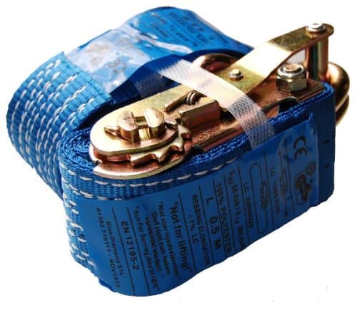 DJM Ratchet Tie Down Straps with Claw Hooks 3mtr x 50mm 2000kg 2 Pack