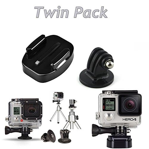micros2u Quick Release Clip + Tripod Mount Adapter (Twin Pack) for GoPro Hero 6, 5, 4, 3, 2, Session, SJCam XiaoMi