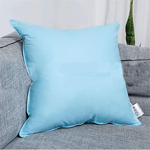 FR® Pillow European style Solid color Hand washable Down Pillow sofa bedside Skin care Comfortable Breathable pillow Waist pillow , 65x65cm , blue (single pack)