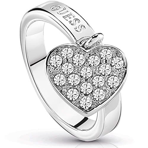 Ladies Guess Silver Plated Hoops I Did It Again Ring Size L.5 UBR84016-52