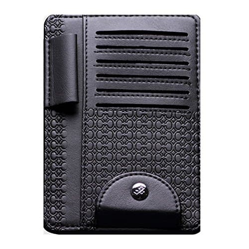 Car Sun Visor Organizer Auto Document Storage Holder Car Insurance and Registration Holder with Perfect Minimalist Design (black)