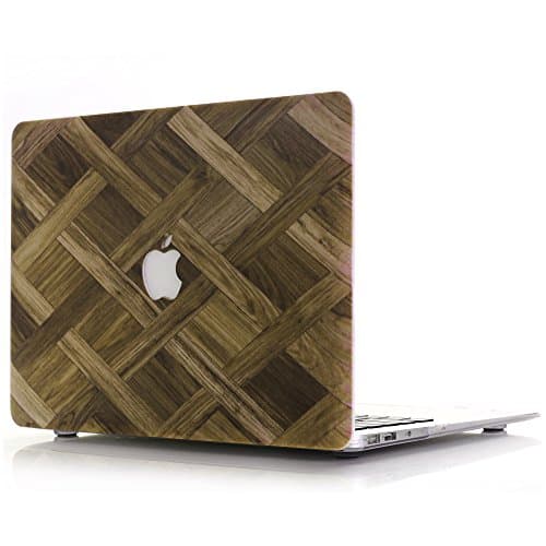 Aomo Wooden Pattern Laptop Hard Shell Plastic Shell Case Cove Adapted For Shell Case Cover for 11-inch MacBook Air 11.6 (Models: A1370 and A1465) PU Leather Protective Hard Case