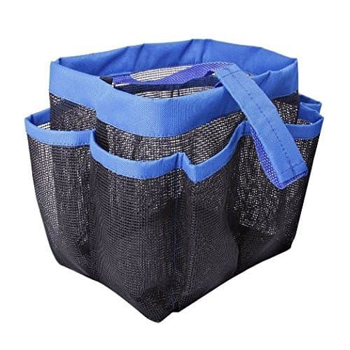 Liheyin Spacious 8 Mesh Pockets Quickly Dry Hanging Shower Caddy Toiletry Organizer Cosmetics Storage Bags Portable Multifunctional Water Resistance Travel/Dorm/Office Bathroom Washing Bag (Blue)