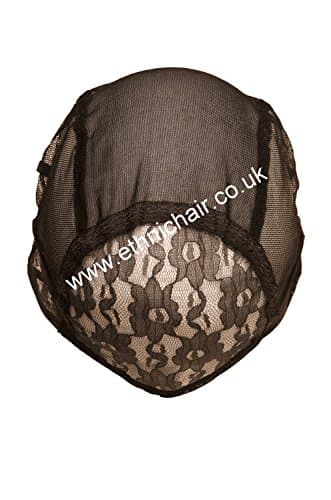 Weaving Net with No Parting Durable Stretchy Lace Material Wig Cap with Combs and Straps Small Black