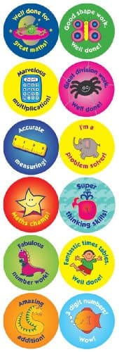24mm Maths reward stickers: 120 stickers
