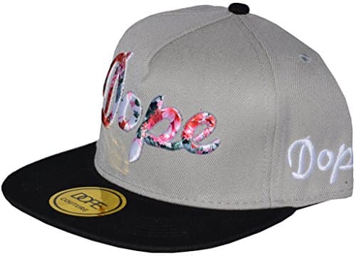 Official DOPE floral snapback hat. Adjustable size. (Grey)