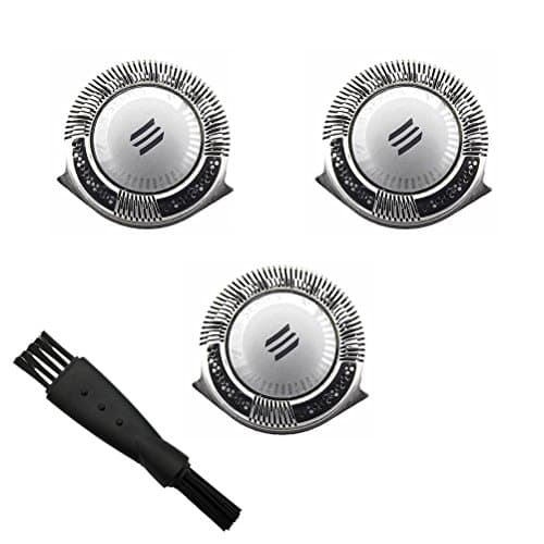 DoBaTo 3 x Dual Blade System Compatible Replacement Shaving Heads / Shaver Heads / Shaving Blades + 1 Cleaning Brush for Philips HQ7320 HQ7300 HQ7140 HQ7782 HQ7340 (3pcs)
