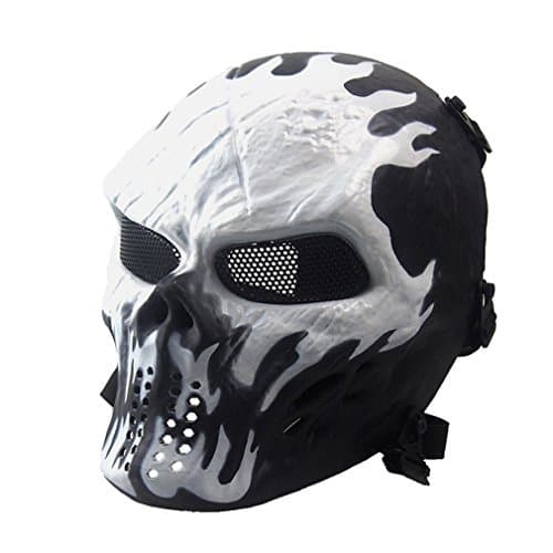 Antique Future Gear White Skull Skeleton Full Face Protective Mask Gear for Airsoft or BB Gun or CS Games