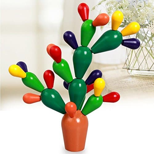 NERLMIAY Wooden Puzzle Balancing Cactus