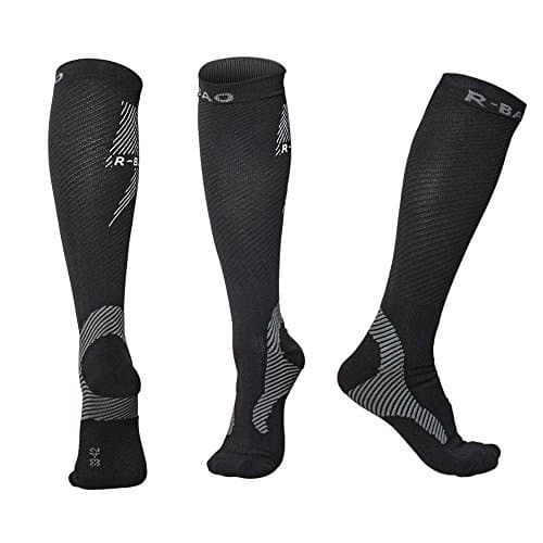 Compression Socks for Men &amp; Women, Graduated Compression Anti DVT Improved Leg Blood Circulation, Best Partner for All Sports, Flight, Work, Pregnancy, Nurse, Reduced Fatigue &amp; Better for Recovery (black, L)