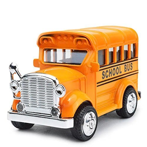 School Bus Die Cast, Classic Diecast Model Cars, Pull Back Vehicle Toys with Lights and Sounds 1:36 scale (Yellow)