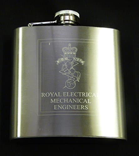 REME Royal Electrical and Mechanical Engineers Engraved 6oz Hand made in UK Hip Flask