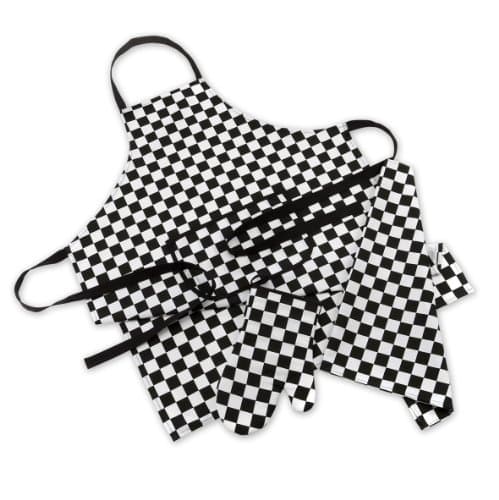 Mad About Cooking - 3 Piece Chef Set - Black and White Check