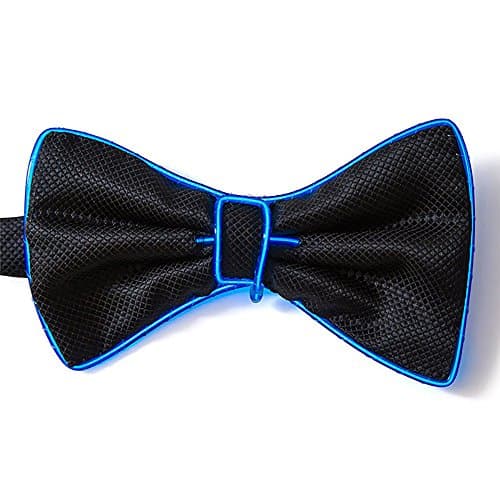 LED Bow Tie，Light Up El Wire Glow Bow Tie Necktie OMOUP Men's Light Up Bow Tie Light Up Neon LED Glowing Bow Tie with LED Flashing Lights Rave Party Favors for Halloween Christmas， Party,Stage Performance Birthday Wedding (dark blue)
