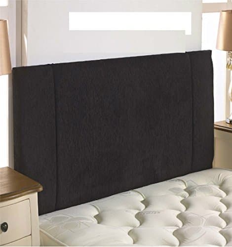 KingMakers Chenille Fabric Portobello Headboard 3Ft Single Size - Choice of 13 Colours (BLACK) - 20" Height w/ Struts & Fixings - Only from KingMakers