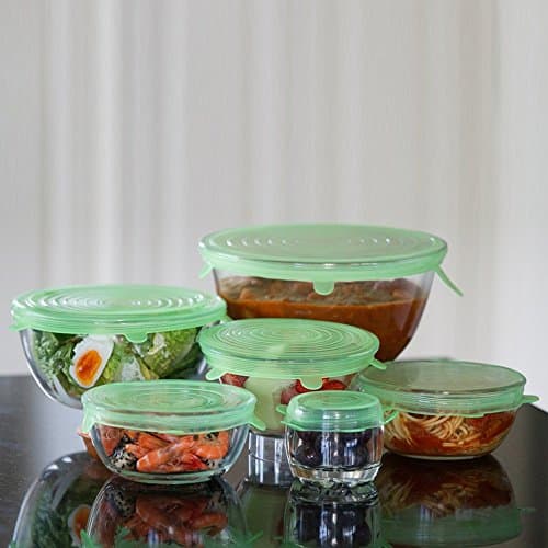 Silicone Stretch Lids, set of 6 Pack with Various Sizes Reusable Kitchen, wrap for cups, Gadget, Preserve Food