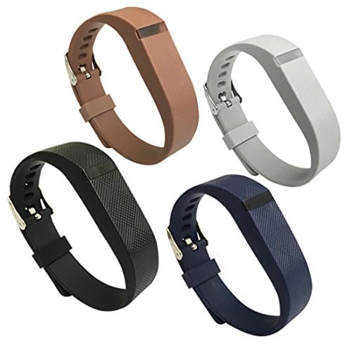 4PCS Replacement Silicone Band for Fitbit Flex Wristband Strap with Buckle/Fastener Small/Large