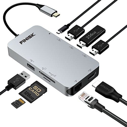 USB C Hub, USB C Adapter 3.1 with Type C Charging Port, 4K HDMI Output, SD &amp; TF Card Reader, 4 USB 3.0 Ports, 1000M Ethernet Port, for MacBook Pro 2015/2016, Chromebook 2016/2017 &amp; more USB C Devices