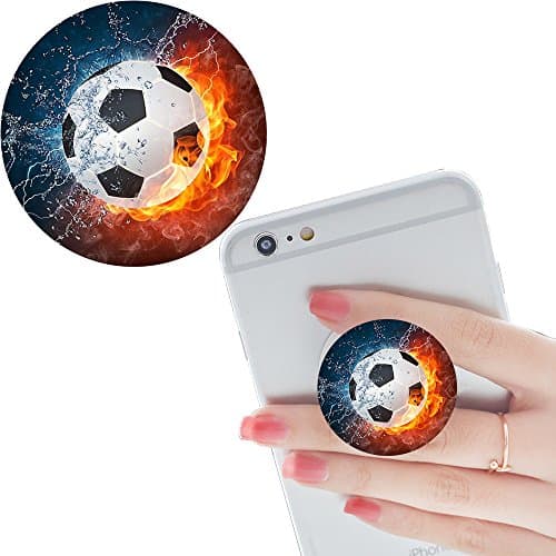 Multi-function Pop cellular phone bracket Socket Expanding Stand and Grip for Smart-phones and Tablets Bracket Mount Holder Collapsible-black fire football