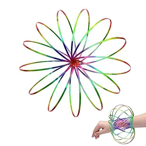 ESELLERS Magic Flow Rings Arm Slinky Magic Infinity Spring Toy Gift Gadget 3-D Kinetic Sculpture and Interactive Spring Toy (Rainbow)