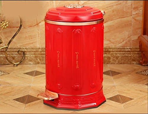 QPSSP A bronze garbage can; a pedal garbage can; a garbage can with a cover,10l,c