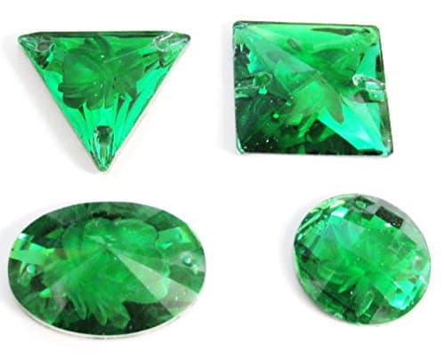 24 mm Square Green flat back sew on Acrylic crystal flower inset rhinestone craft gem stone 12 pieces