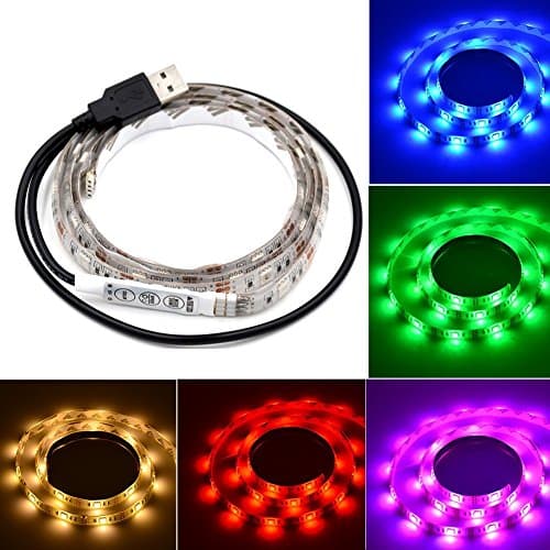cuzile 30 cm DC 5 V USB Powered LED Bias Light LED TV Background Lighting Lighting Waterproof Multi-Colour RGB Cuttable USB Strip Fürtv PC LCD Monitor, Bedroom, Improved Atmosphere and Reducing Eyestr