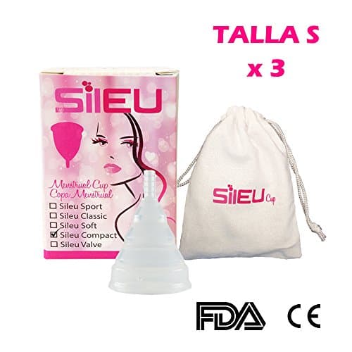 Menstrual Cup sileu Model Compact Folding for Worn comfortably Made From Surgical Medical Grade Silicone Talla S Buy 3 cups