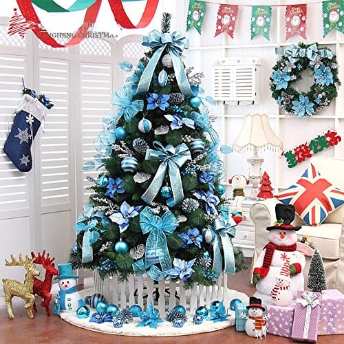 6 ft High-end Christmas Tree And Decoration Set (Blue, 180cm)