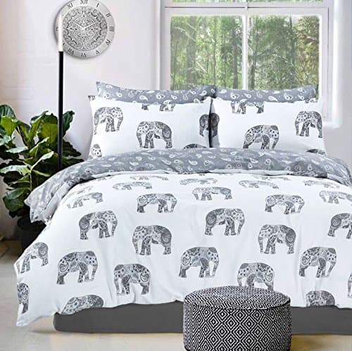 Amazing Elephant Print Bedding set starting from £13.99 (Single, Grey)