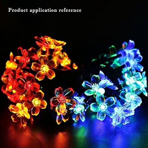 Outdoor Solar String Lights, Aityvert 21ft 50 LED Christmas Cherry Blossom Solar Fairy Lights Waterproof with 2 Modes for Indoor,Outdoor, Home, Lawn, Garden, Wedding, Patio, Party and Holiday Decorations Multi-Color
