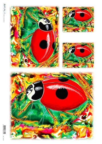 Accademia del Decoupage Ladybird on Leaf