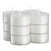 Unscented White Tea Light Candles in Clear Cup Burn 4.5 Hour Set of 12