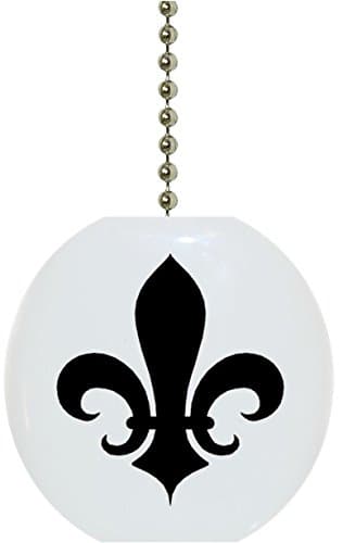 Carolina Hardware and Decor 1181F Black Fleur de Lis Ceramic Fan Pull