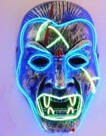 Light up Kabuki / Vampire LED Mask, El Wire Mask, Rave Mask and Halloween, EDM - Turnneon