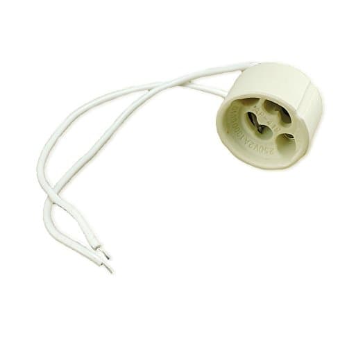 DEMASLED - 500 pcs. GU10 Socket Holder Wire Connector - For 110-220 V Bulbs - Spotlight LED Halogen Lampholder Mounting Holes Side Wire Light Retrofit Tool Fixture Conection Install Building