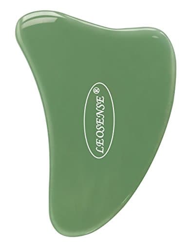 Leosense Jade Gua Sha Scraping Massage Tool, Hand Made Great Guasha Tools for ASTYM,Graston & Myofascial Release,Reduce Muscles Soreness,Relax Joints & Trigger Point Treatment (Big)