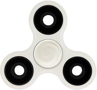 Mysterious Spinner Plastic Tri-Spinner Black EDC ADHD Focus Toy With Longer rotation and Smaller Friction, Great for Deep Thought &amp; Anxiety Relief (White)